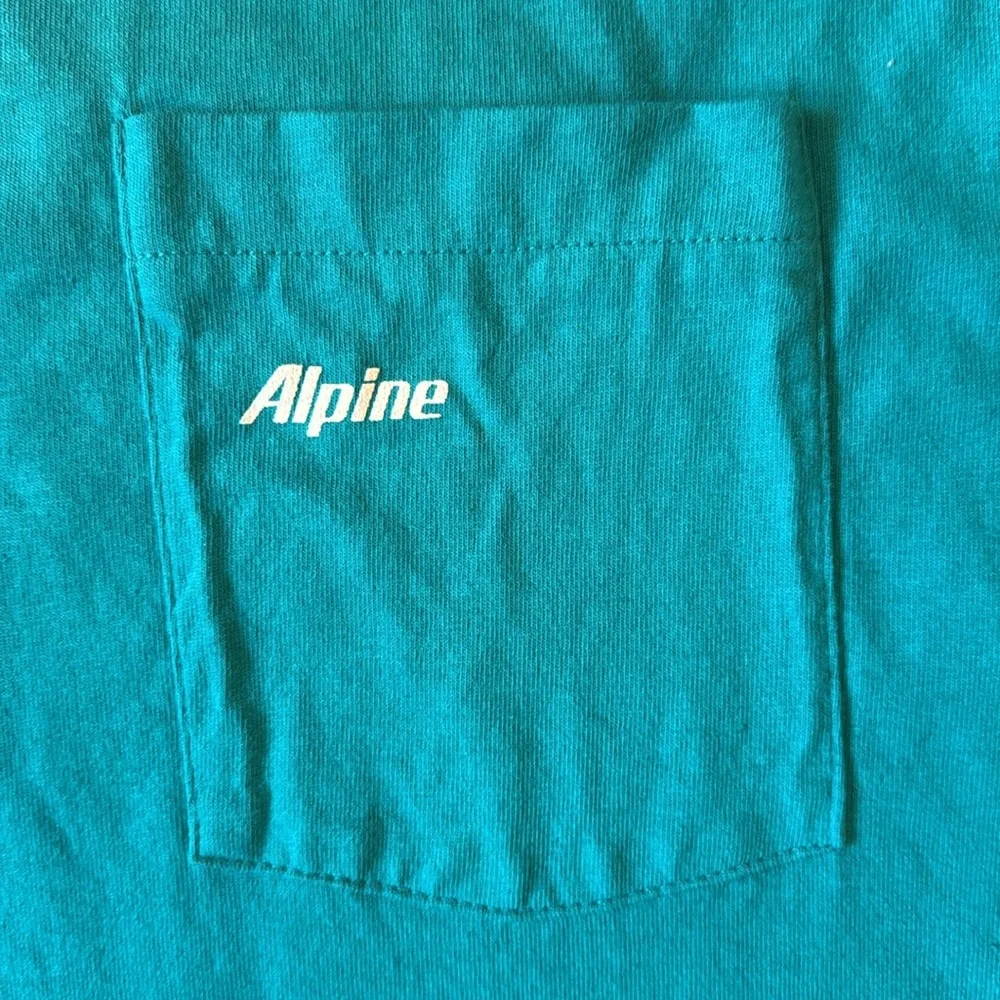 Vintage Single Stitch Pocket T-Shirt Alpine Cigarette Skier Blue 100% Cotton USA - Picture 7 of 14